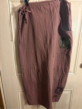 Blue Fish Mauve Maxi Skirt with Side Pocket Faded Boho Festival Hippie